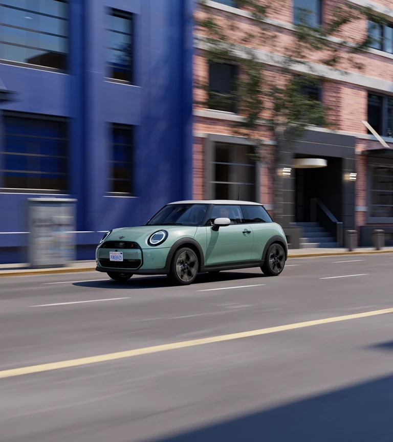 New MINI 3-door hatch – grey and black – front view