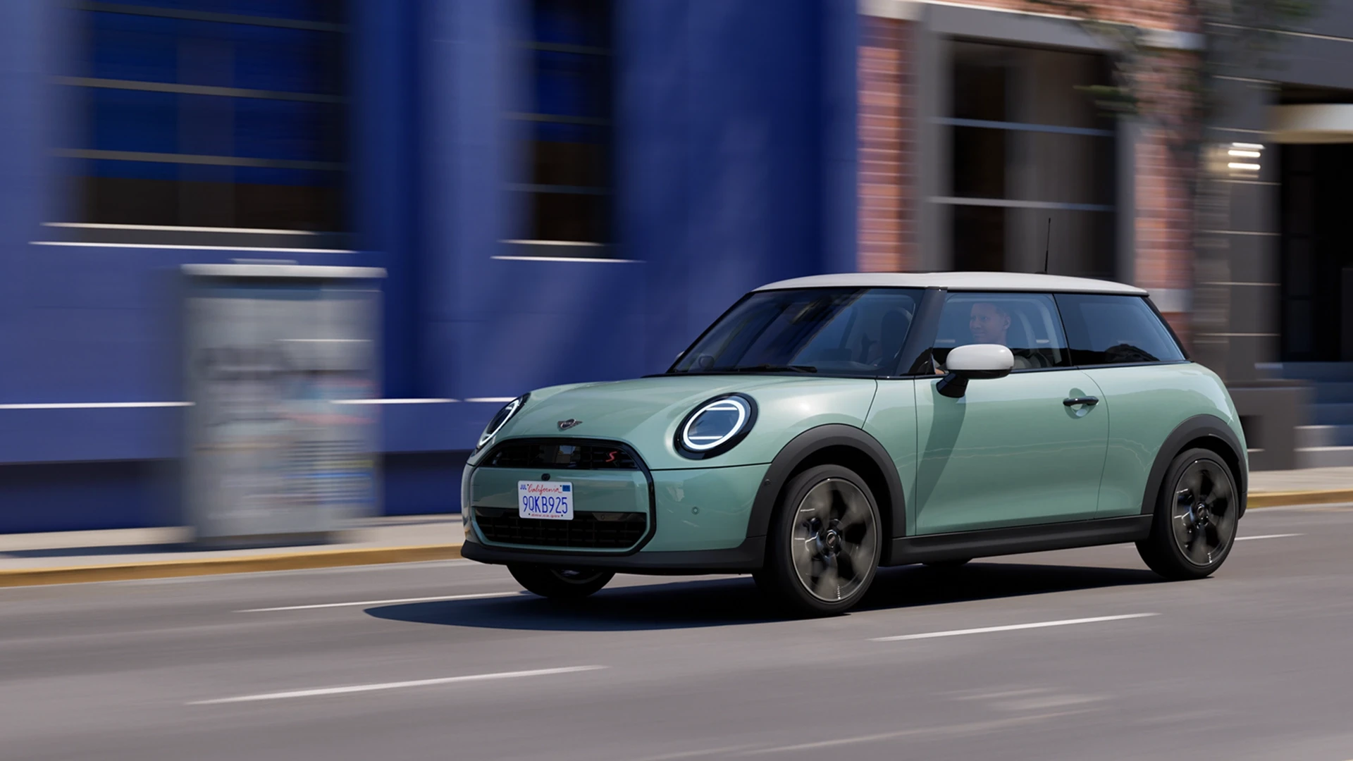 New MINI 3-door hatch – grey and black – front view